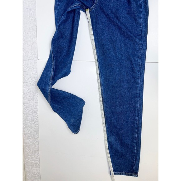 NWT Asos Mom Jeans High Rise Dark Wash Wash Blue Denim Women's Tall 28 x 38 Sz 6 - Picture 7 of 9